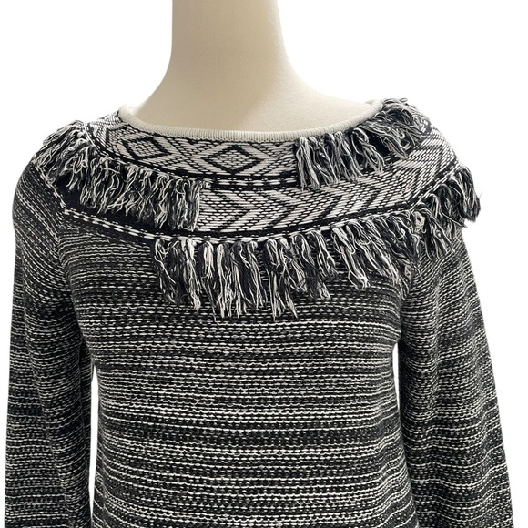 The Limited Fringe Knit Sweater L Boho Aztec Festival Cozy Western Fall Layer‎ - Picture 4 of 9